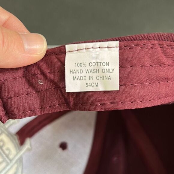 Hersheys Chocolate World Youth Cap Hat Adjustable Sz Medium Maroon Gray Logo - Picture 9 of 9